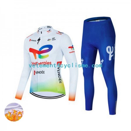 Homme Tenue Cycliste Manches Longues et Collant Long Hiver Thermal Fleece 2022 Team TotalEnergies N001